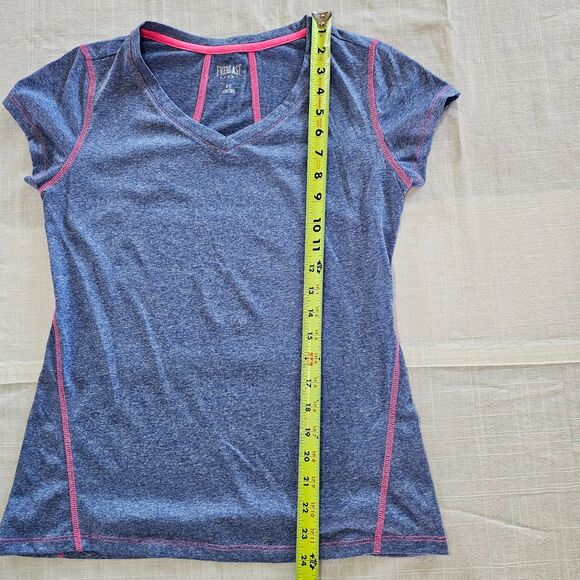 Everlast Sport Sportswear V-Neck T-Shirt in Blue w Pink Trim sz S - Picture 5 of 6